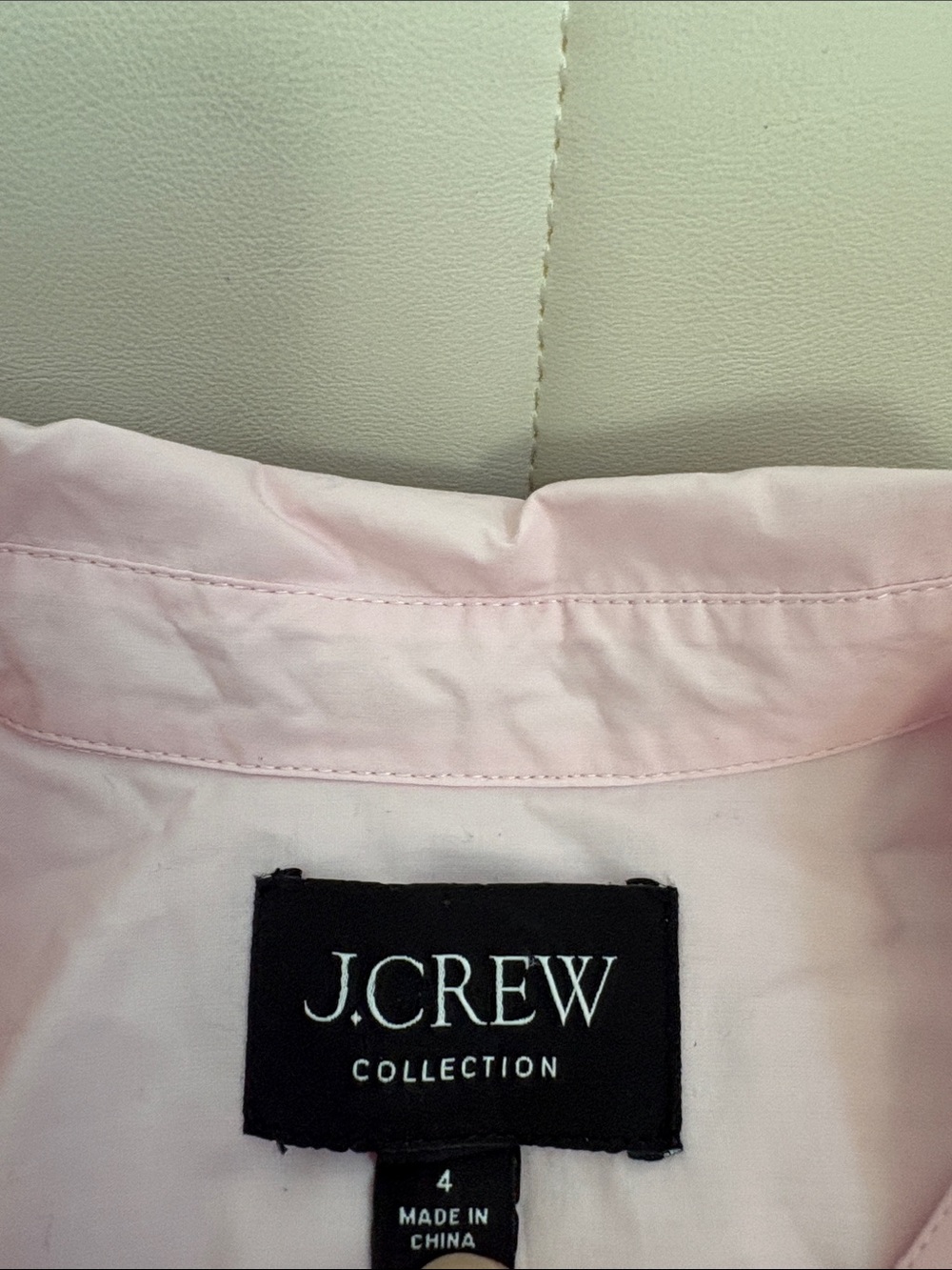 J. Crew Collection Feather-trim cotton poplin button-up shirt with collar Size 4 - Picture 7 of 10